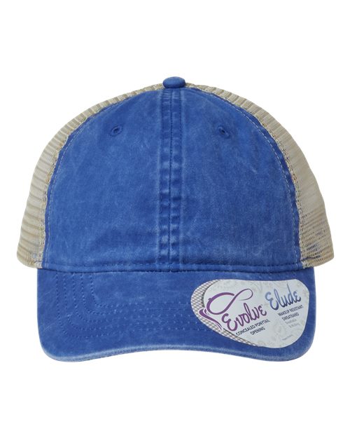 Women's Washed Mesh-Back Cap-Blue. #variantid_47123161907498