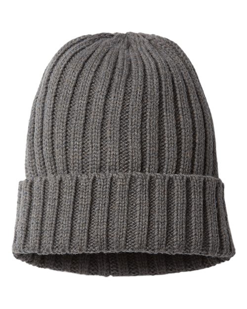 Atlantis Headwear - Sustainable Cable Knit Cuffed Beanie - Gray