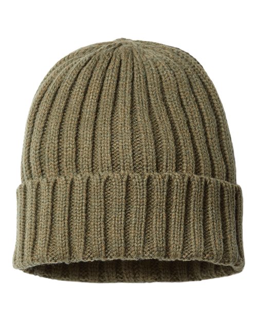 Atlantis Headwear - Sustainable Cable Knit Cuffed Beanie - Army Green