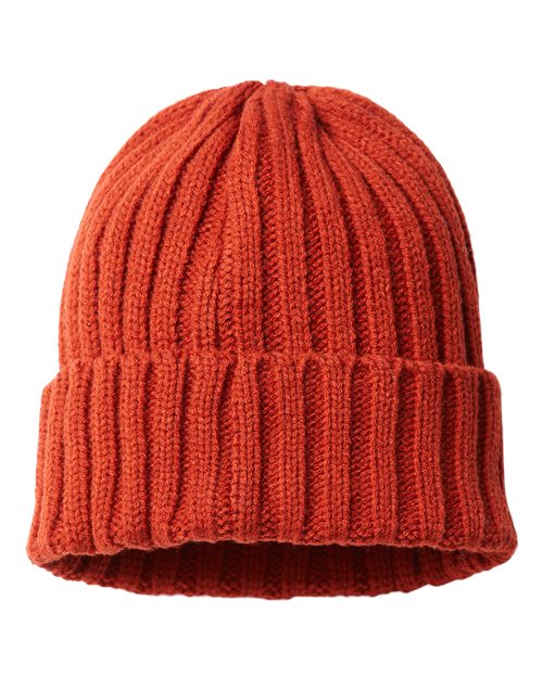 Atlantis Headwear - Sustainable Cable Knit Cuffed Beanie - Orange