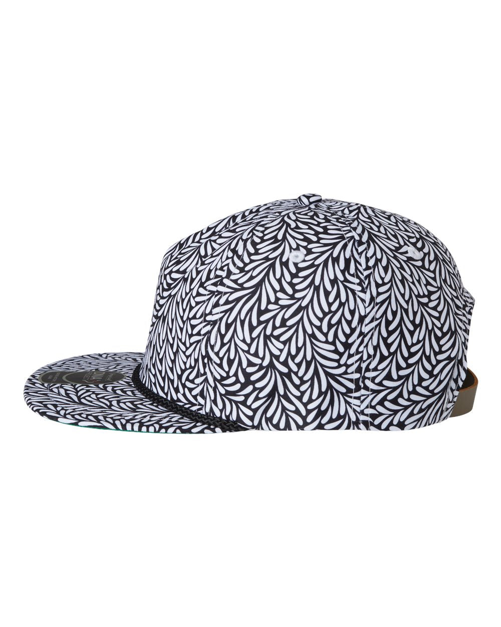 The Aloha Rope Cap - Black/White - Side. #variantid_46462053089578
