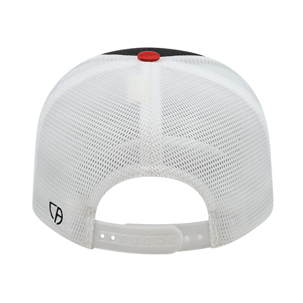 Flexfit 110® Premium Trucker Mesh Back Cap - Black/Red - Rear. #variantid_47123461505322