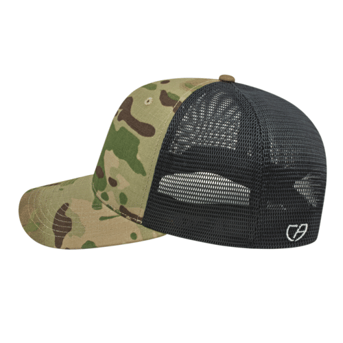Flexfit 110® MultiCam® Premium Trucker Mesh Back Cap - Camo - Side View. #variantid_47123464716586