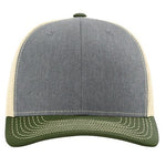 Snapback Trucker Caps - Heather Gray/Army/Stone.   #variantid_47121817469226