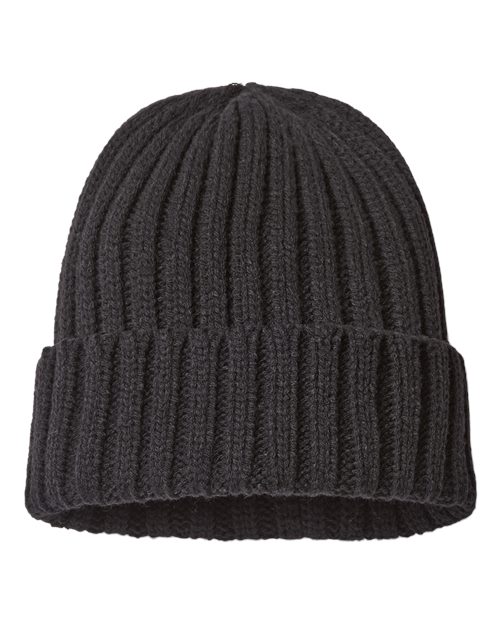 Atlantis Headwear - Sustainable Cable Knit Cuffed Beanie - Black