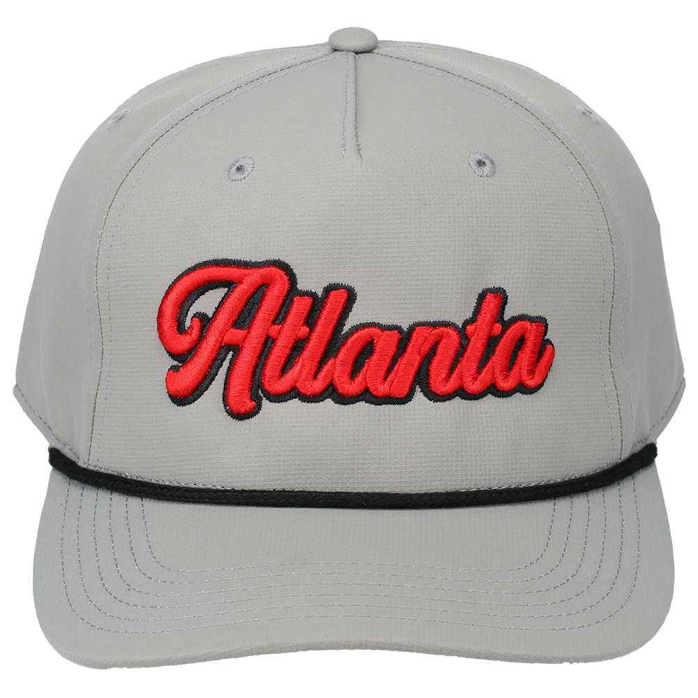 Atlanta 3D Script Logo - Cap America i7256 Gray/Black – Make My Cap