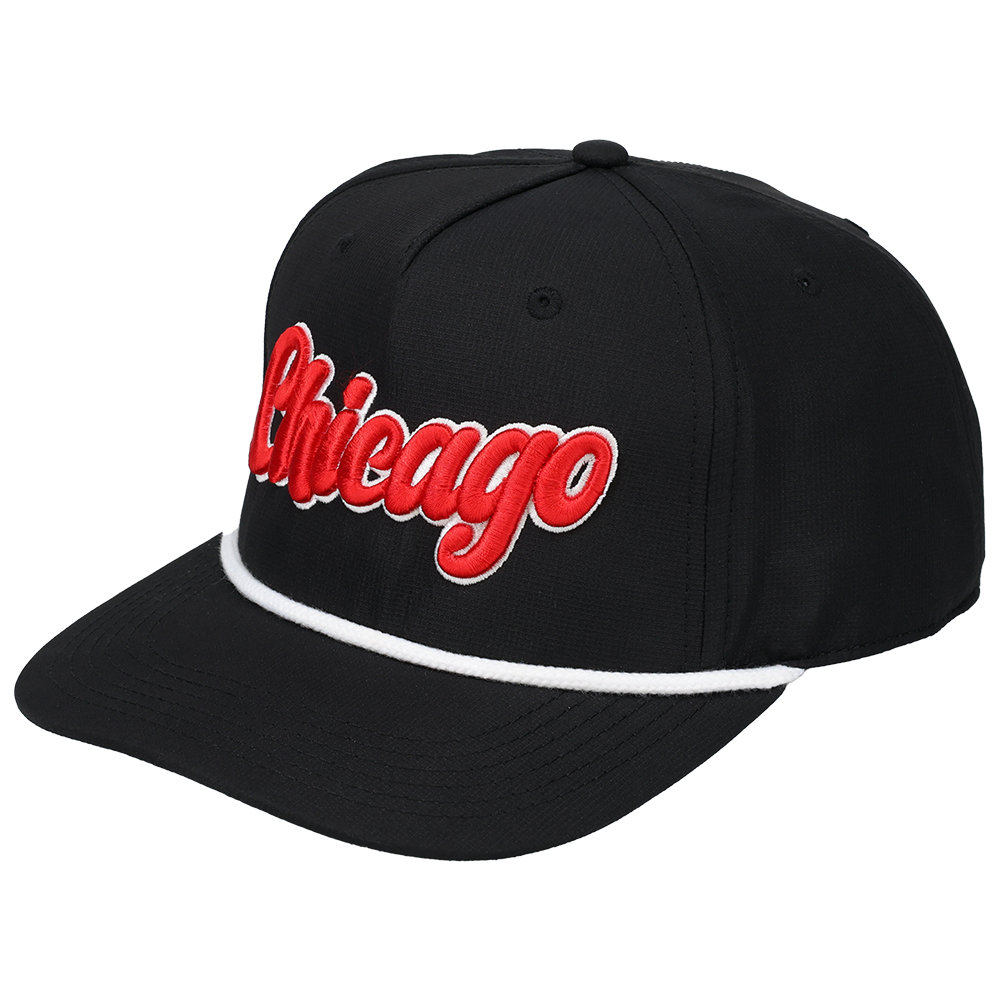 Chicago 3D Script Logo - Cap America - i7256 Black