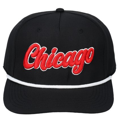 Chicago 3D Script Logo - Cap America - i7256 Black