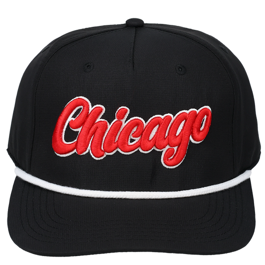 Chicago 3D Script Logo - Cap America - i7256 Black