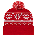 RKF12 - Snowflake Knit Cap with Cuff