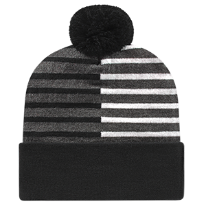 RKH12 - Cap America - Half Color Knit Cap with Cuff