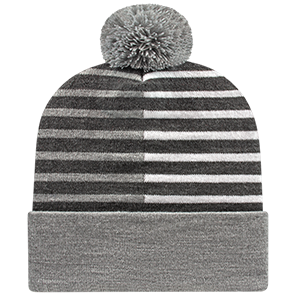 RKH12 - Cap America - Half Color Knit Cap with Cuff