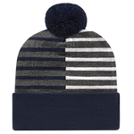 RKH12 - Cap America - Half Color Knit Cap with Cuff