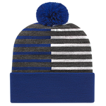 RKH12 - Cap America - Half Color Knit Cap with Cuff