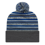 RKL12 - Striped Knit Cap with Cuff