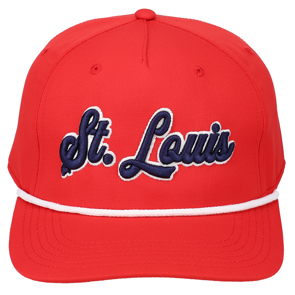 St. Louis 3D Script Logo - Cap America - i7256 Red