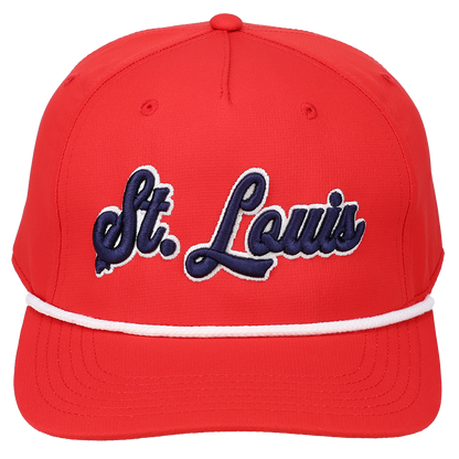 St. Louis 3D Script Logo - Cap America - i7256 Red