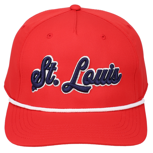 St. Louis 3D Script Logo - Cap America - i7256 Red