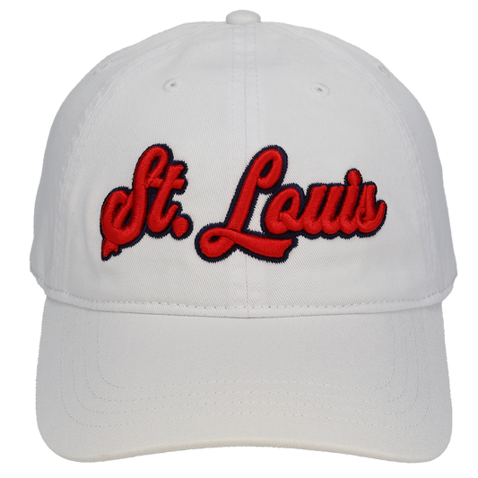 St. Louis 3D Script Logo - Cap America - i1002 White