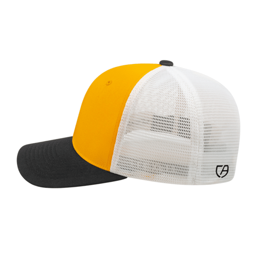 Flexfit 110® Premium Trucker Mesh Back Cap- Yellow - Side.  #variantid_47123461439786