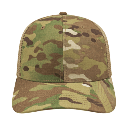 Flexfit 110® MultiCam® Premium Trucker Mesh Back Cap - Light Camo - Front. #variantid_47123464749354