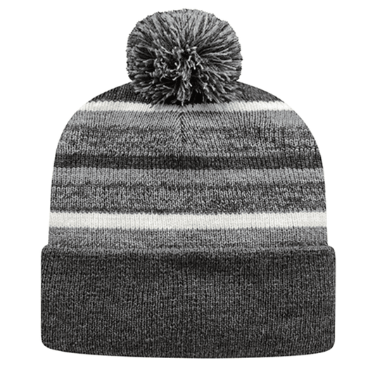 Fleece Lined Knit Cap with Cuff - Gray