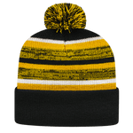 Fleece Lined Knit Cap with Cuff - Yellow