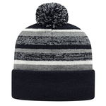 Fleece Lined Knit Cap with Cuff - Black 2