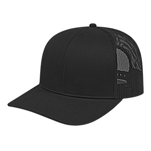 Poly/Cotton Trucker Mesh Back Cap - Black   #variantid_47123454066986
