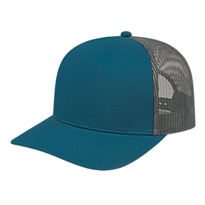 Poly/Cotton Trucker Mesh Back Cap - Light Blue.  #variantid_47123454263594