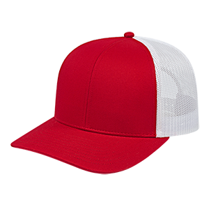 Poly/Cotton Trucker Mesh Back Cap - Red. #variantid_47123454361898